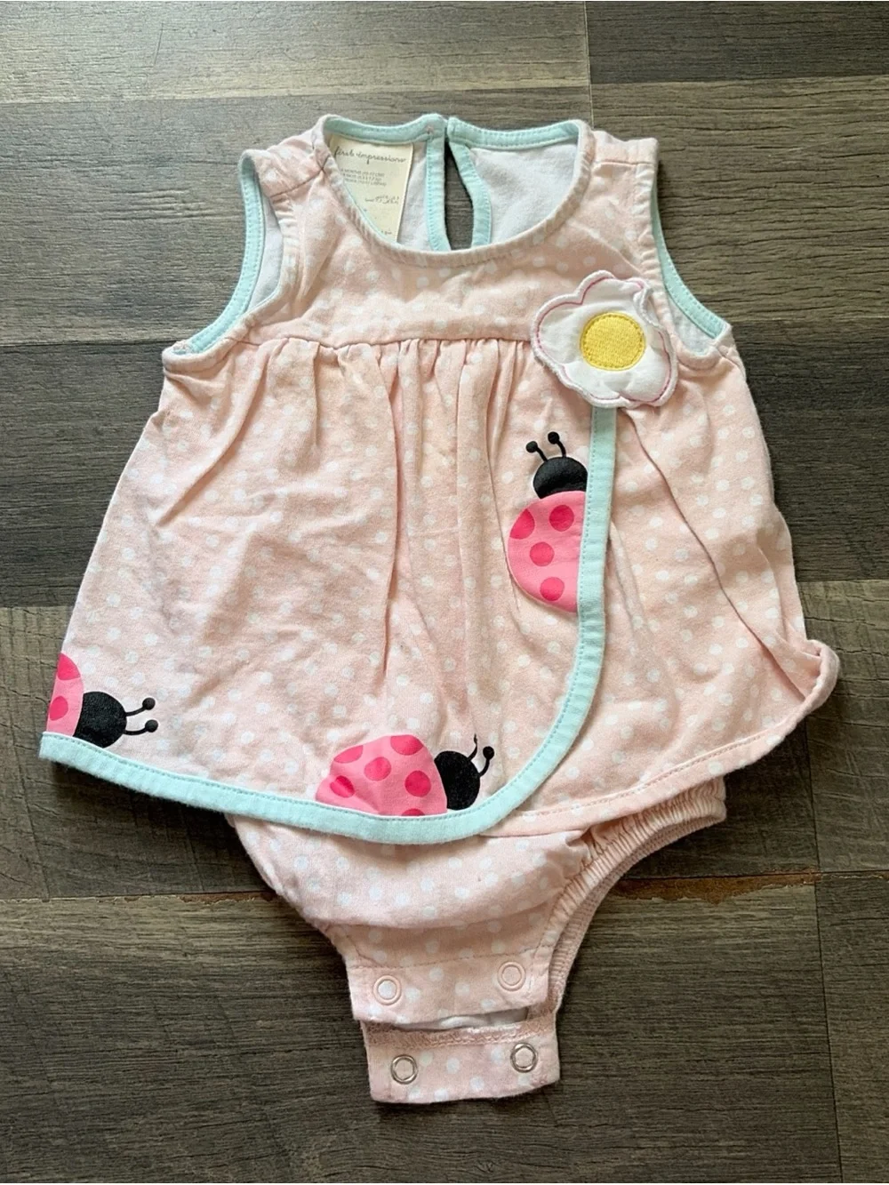 First Impressions Pink Polka Dot Ladybug One-Piece Bodysuit‎